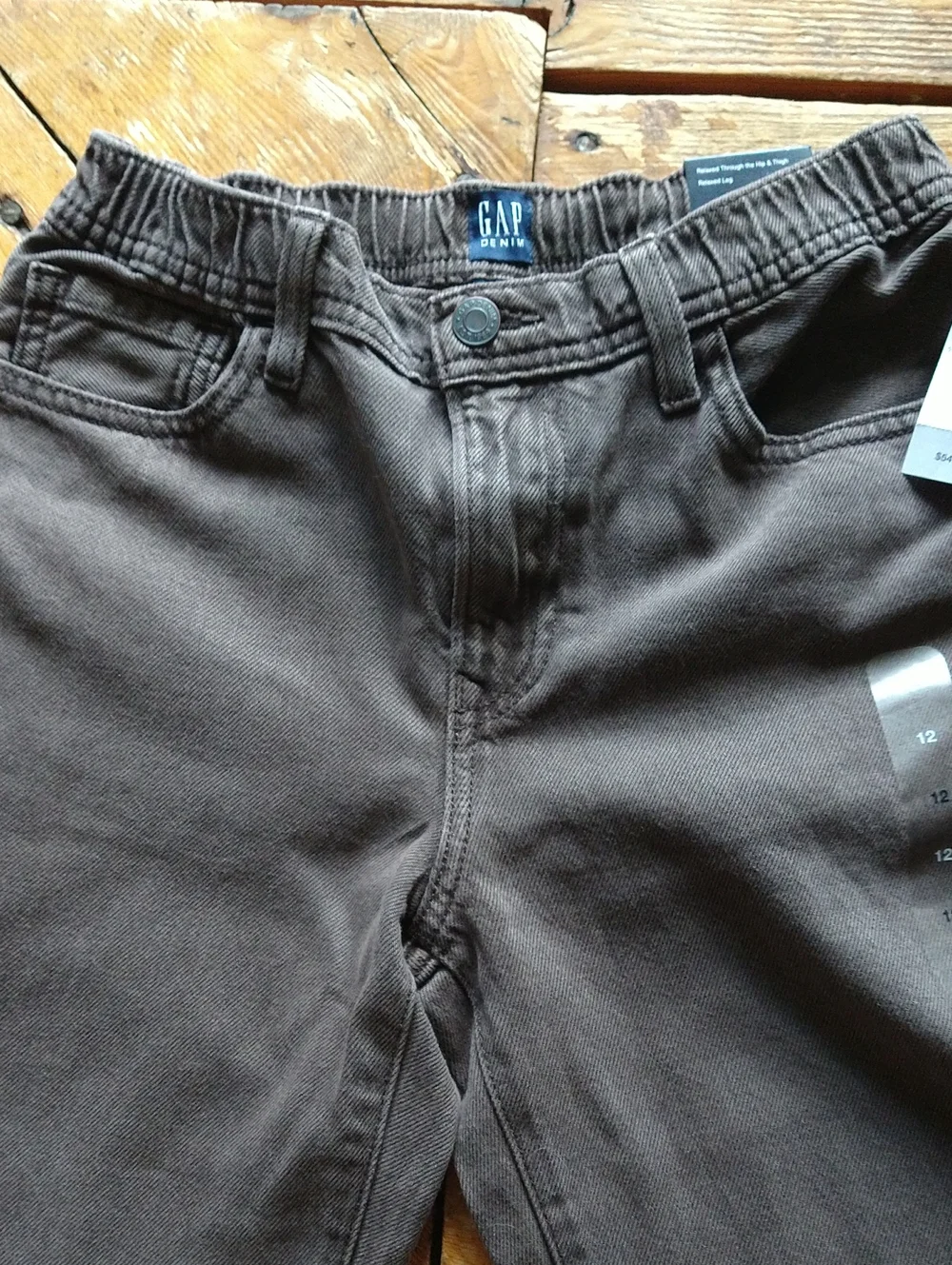 GAP Kids Straight Relaxed Fit Jeans in Dark Brown